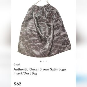 Vtg Gucci Authentic GG monogram rare Dust Bag genuine Purse Dust Bag